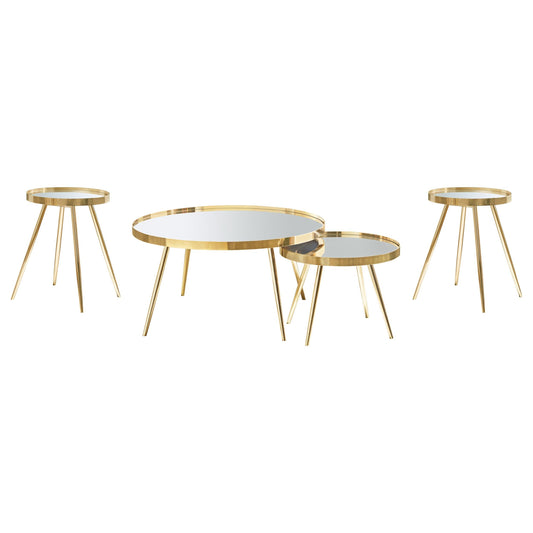 Kaelyn Coffee Table 4-Piece Set in Gold - Coaster Furniture