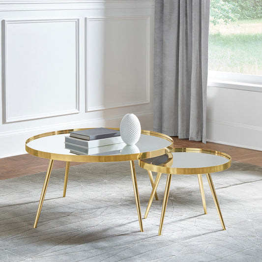 Kaelyn 2-Piece Nesting Coffee Table in Gold - Coaster Furniture