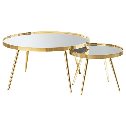 Kaelyn 2-Piece Nesting Coffee Table in Gold - Coaster Furniture