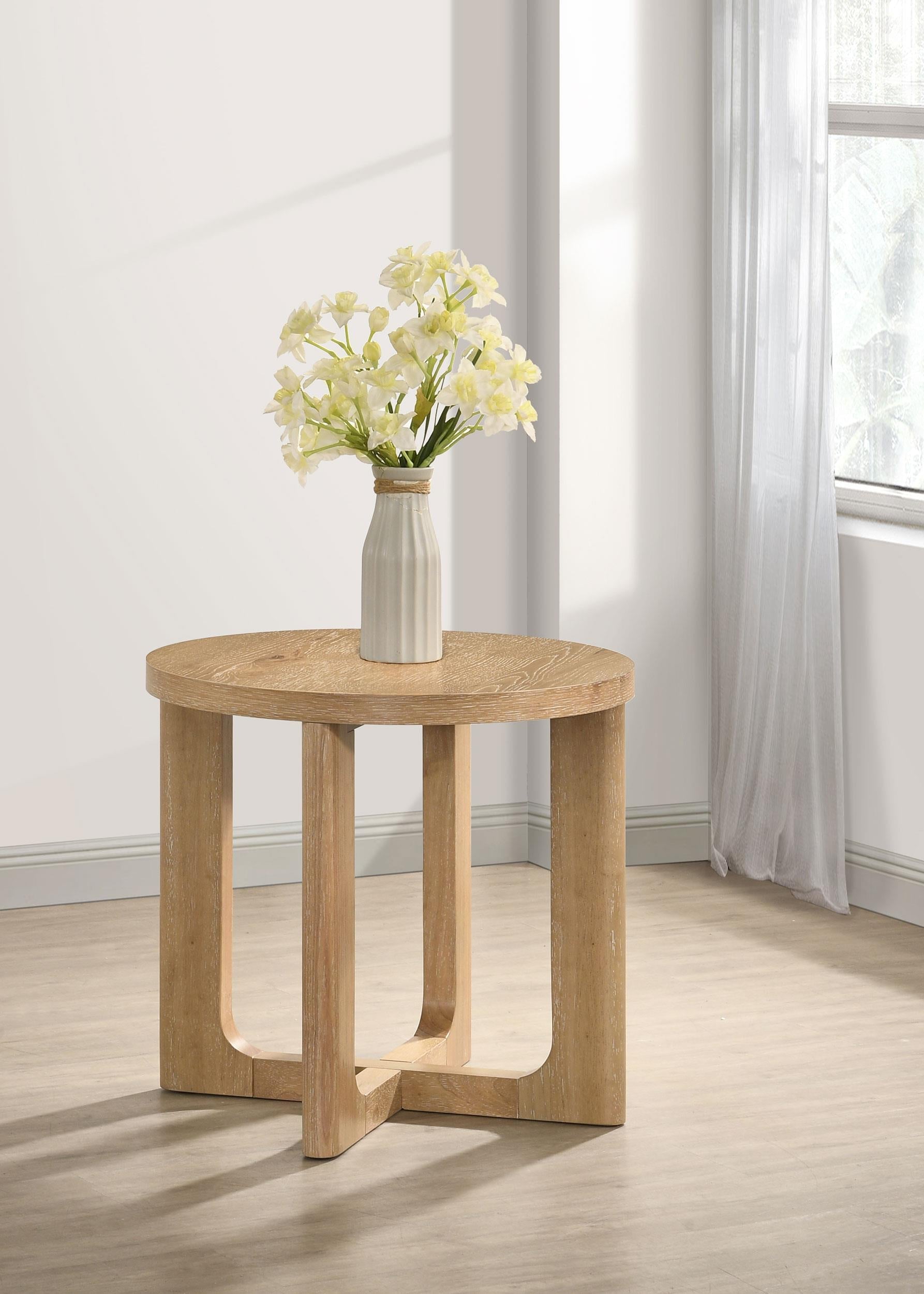 Kessler END &amp; SIDE TABLE - Light Oak