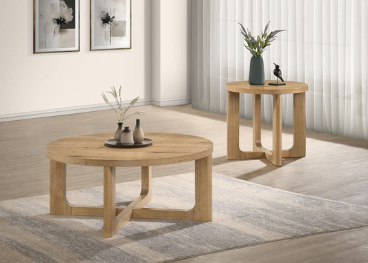 Kessler Coffee Table Set in Light Oak - Coaster Furniture