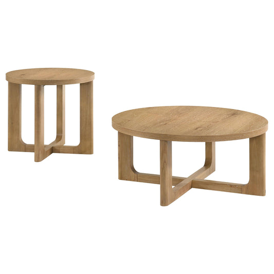 Kessler Coffee Table Set in Light Oak - Coaster Furniture