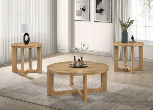 Kessler Coffee Table Set in Light Oak - Coaster Furniture
