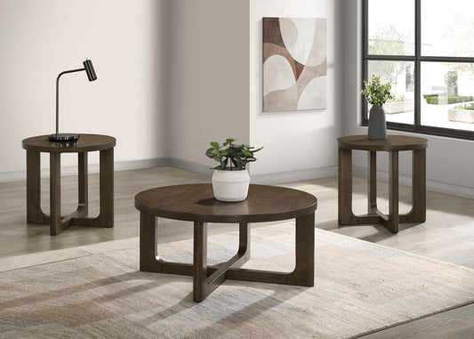 Kessler Coffee Table Set in Brown - Coaster Furniture
