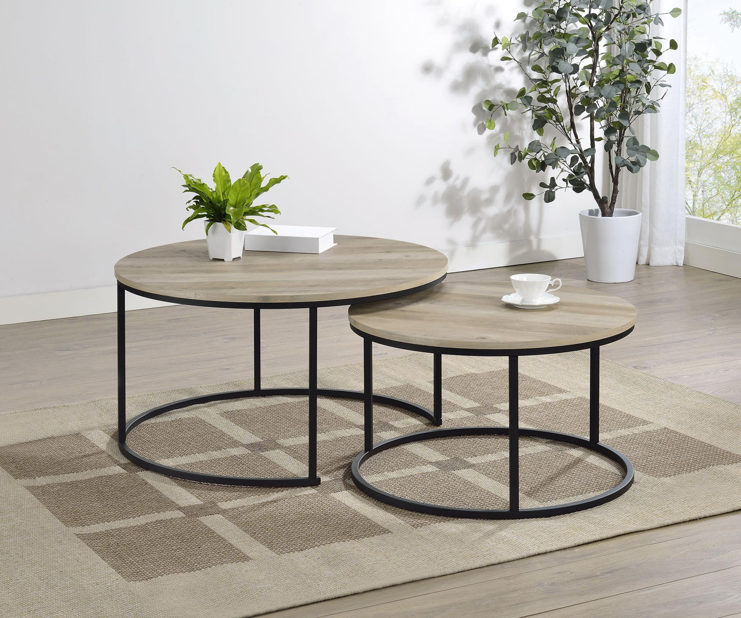 Lainey Nesting Table - Distressed Pine