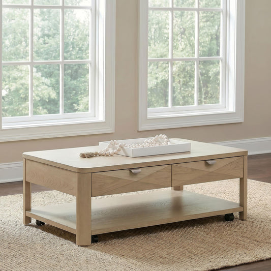 Marcelo Coffee Table in Light Elm - Coaster Furniture