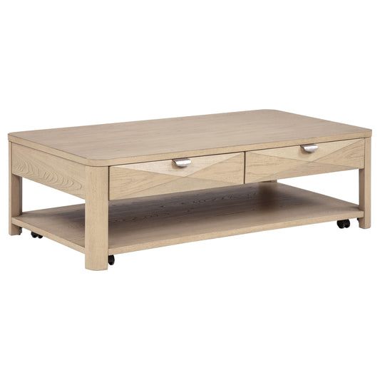 Marcelo Coffee Table in Light Elm - Coaster Furniture