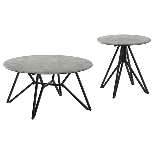Hadi Coffee Table 2-Piece Set in Cement - Coaster Furniture