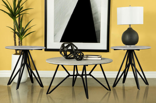 Hadi Coffee Table 3-Piece Set in Cement - Coaster Furniture