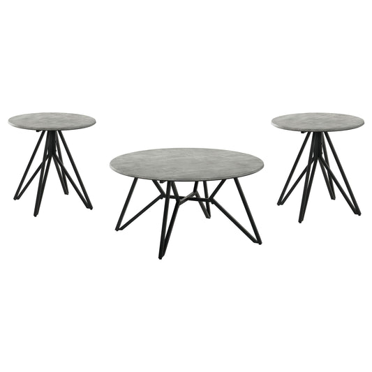 Hadi Coffee Table 3-Piece Set in Cement - Coaster Furniture