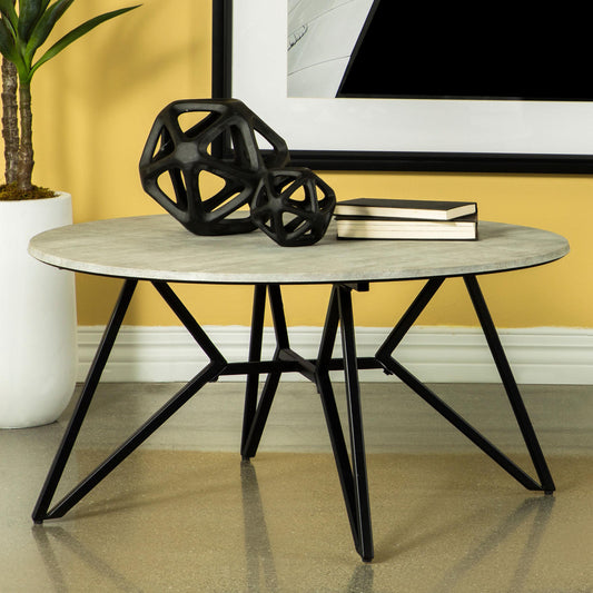 Hadi Coffee Table in Cement - Coaster Furniture