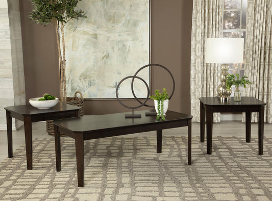 Amaro 3-Piece Coffee Table Set in Dark Brown - Coaster Furniture