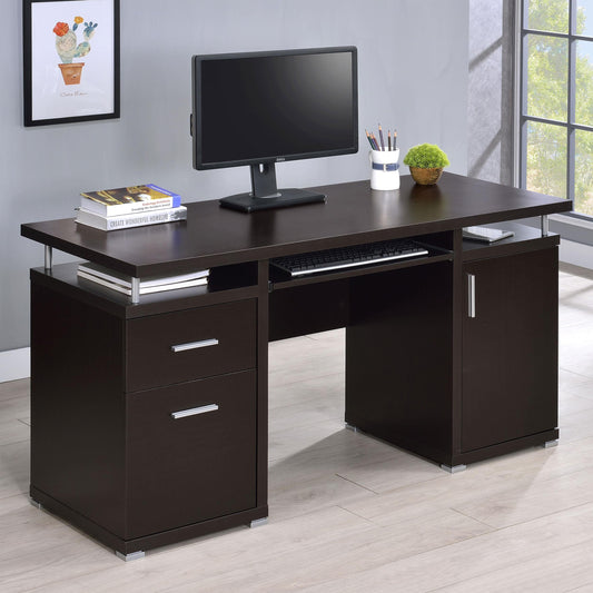 Tracy Computer Desk in Cappuccino - Coaster Furniture