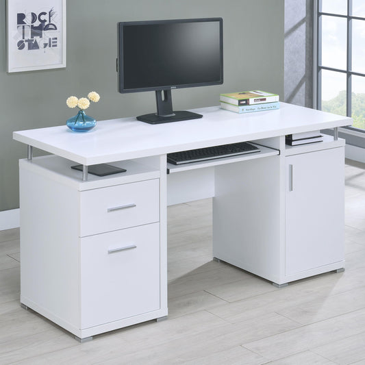 Tracy Computer Desk in Cappuccino - Coaster Furniture
