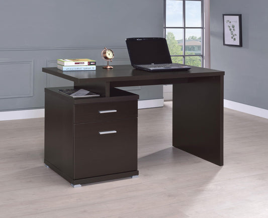 Tracy Computer Desk in Cappuccino - Coaster Furniture