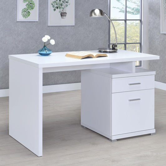 Irving Computer Desk in White - Coaster Furniture