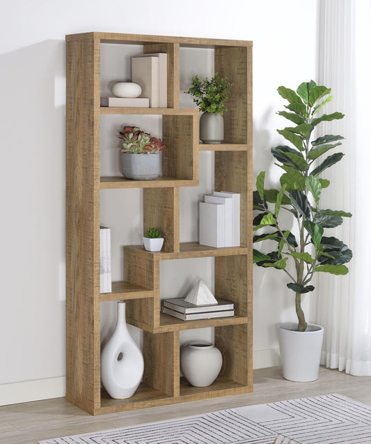 Theo Bookshelf in Weathered Grey - Coaster Furniture