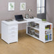 Theo L-Shape Desk in Weathered Grey - Coaster Furniture