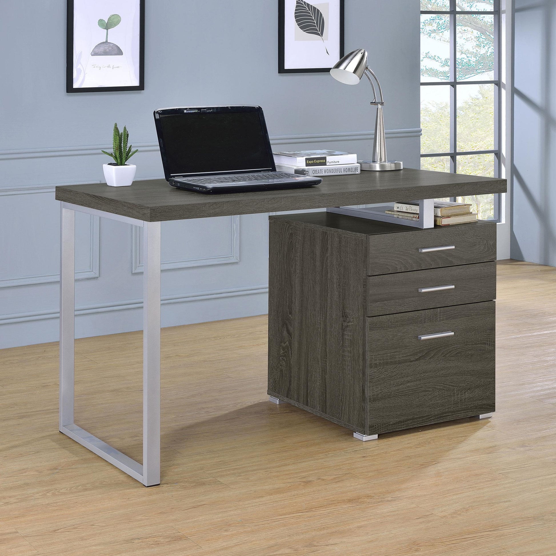 Brennan Computer Desk - Weathered Grey
