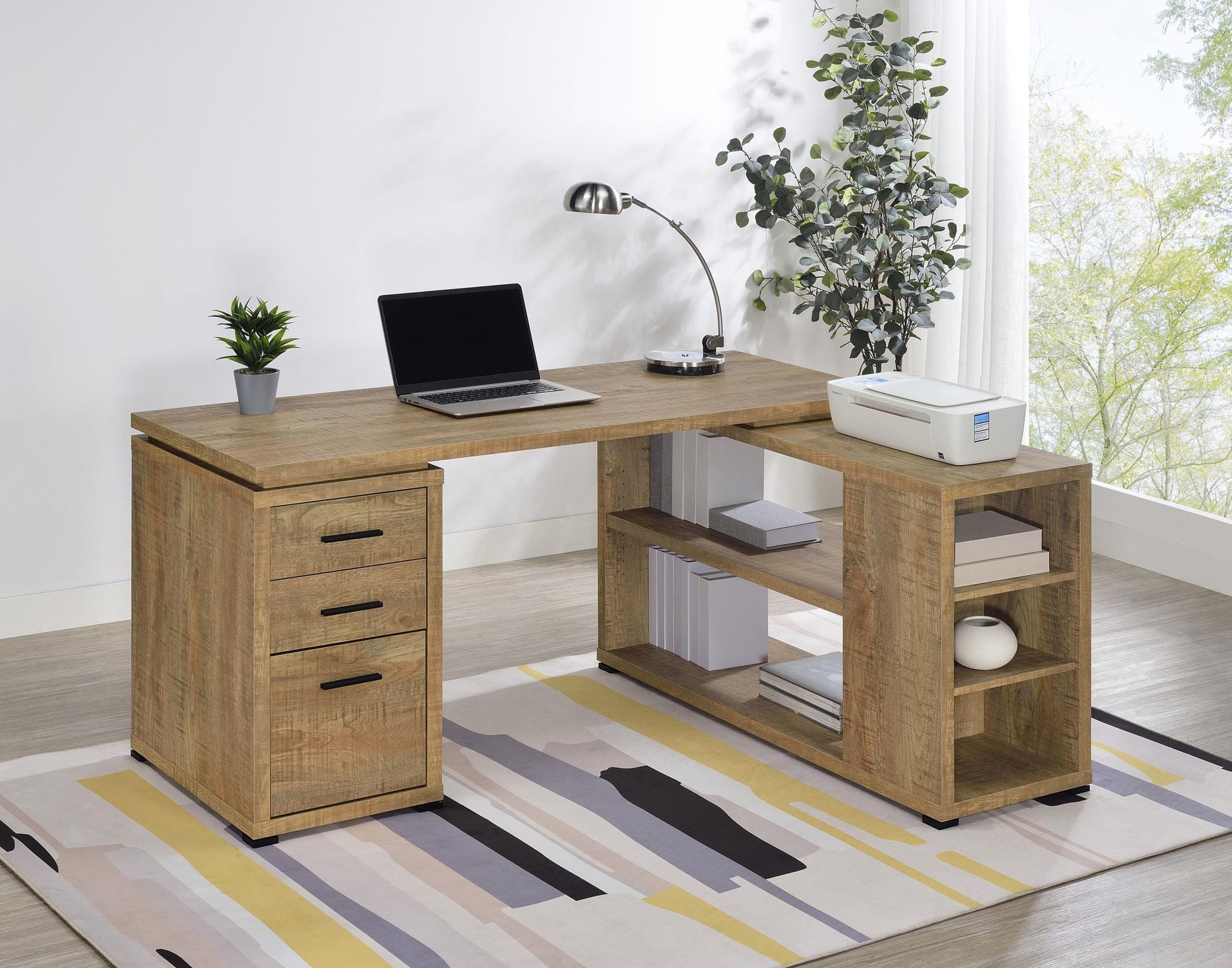 Yvette L-Shape Desk - Mango