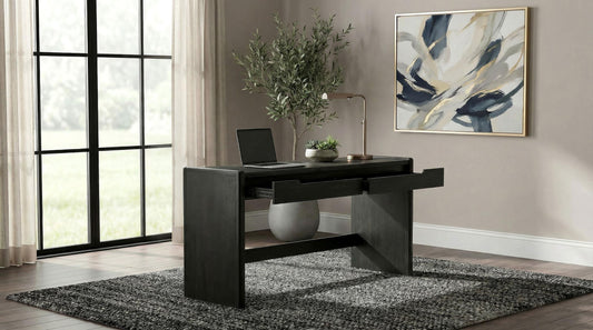 Leandro Writing Desk in Burnished Black - Coaster Furniture