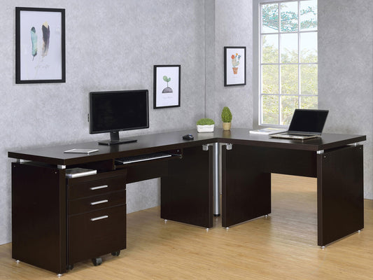 Skylar Desk Set in Cappuccino - Coaster Furniture