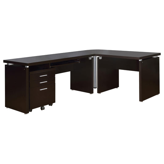 Skylar Desk Set in Cappuccino - Coaster Furniture