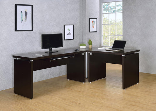 Skylar L-Shape Desk in Cappuccino - Coaster Furniture