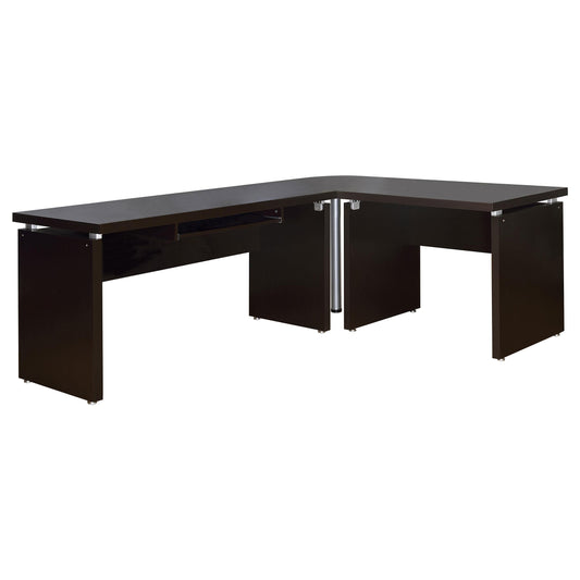 Skylar L-Shape Desk in Cappuccino - Coaster Furniture