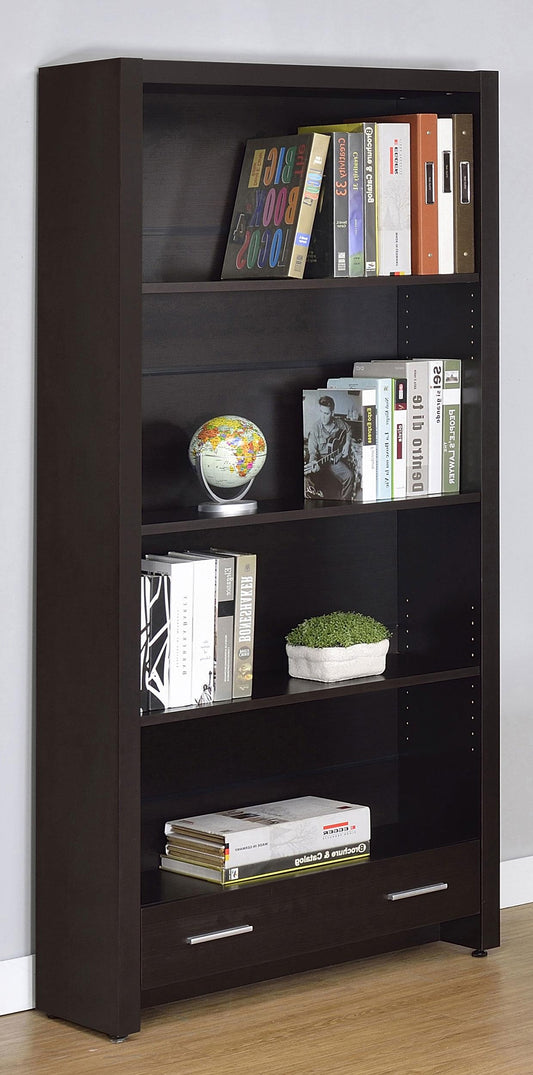 Skylar Bookcase in Cappuccino - Coaster Furniture