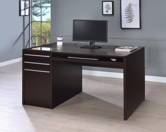 Halston Computer Desk in Cappuccino - Coaster Furniture