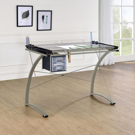 Halston Drafting Table in Cappuccino - Coaster Furniture