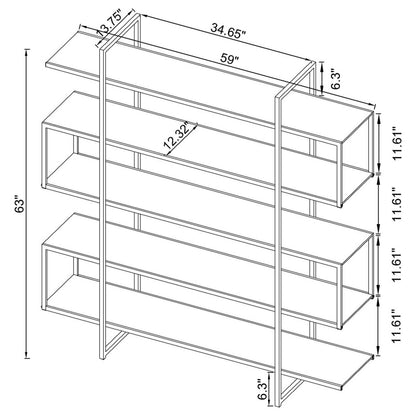 Elmer Bookcase in Clear - Coaster Furniture