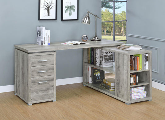 Yvette L-Shape Desk - Grey Driftwood