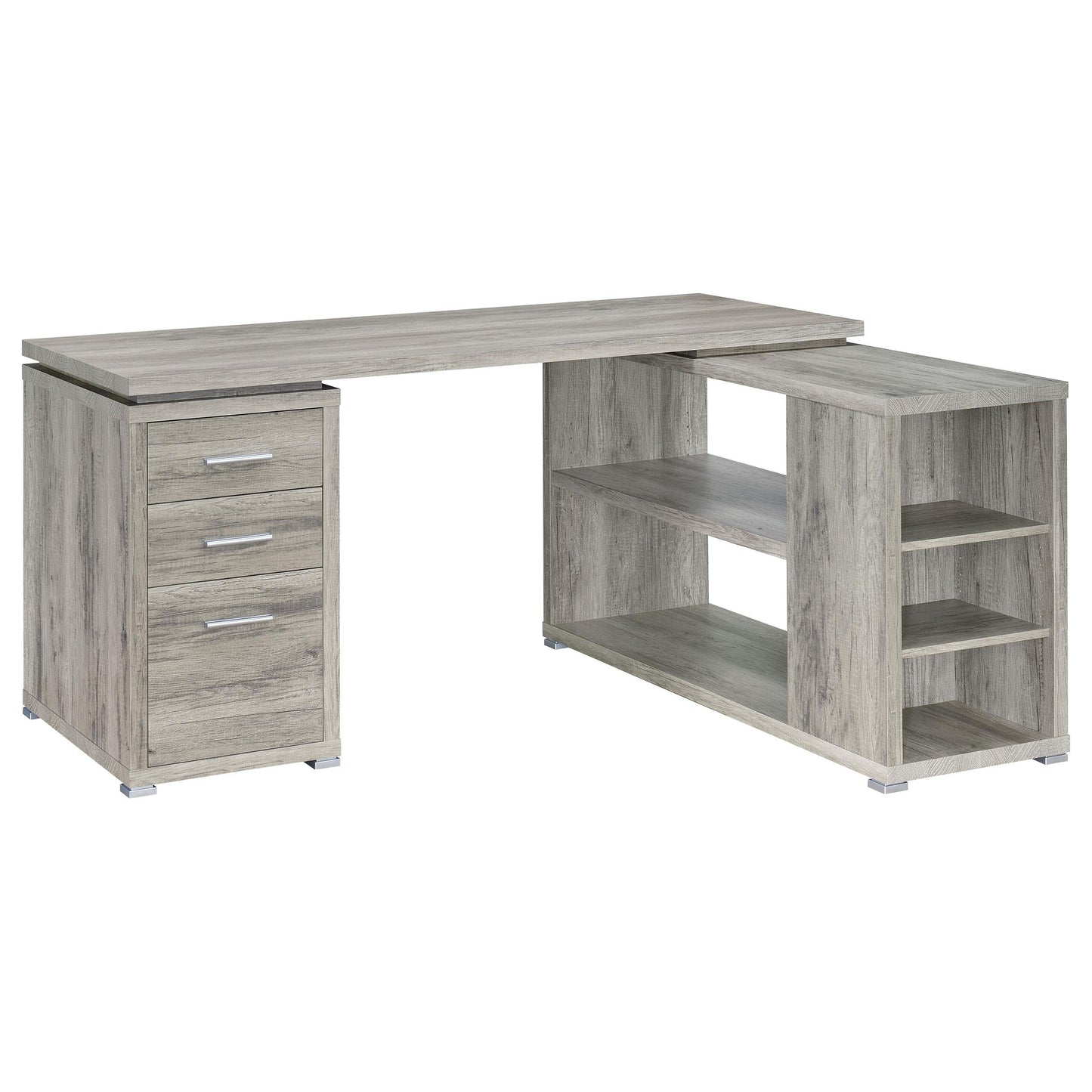 Yvette L-Shape Desk - Grey Driftwood