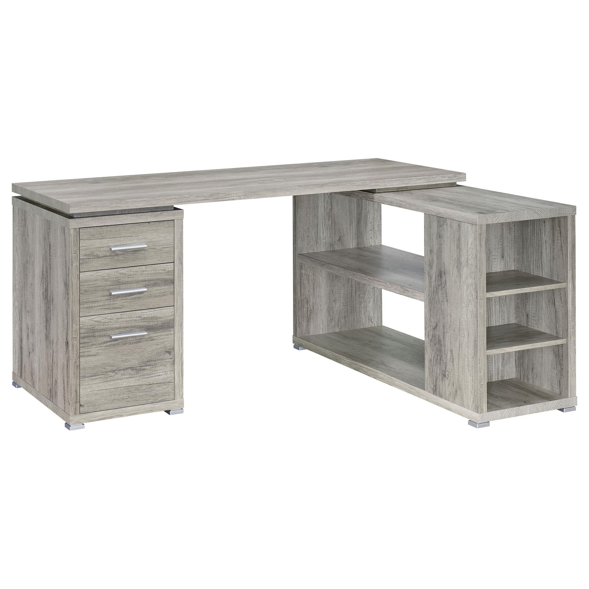 Yvette L-Shape Desk - Grey Driftwood