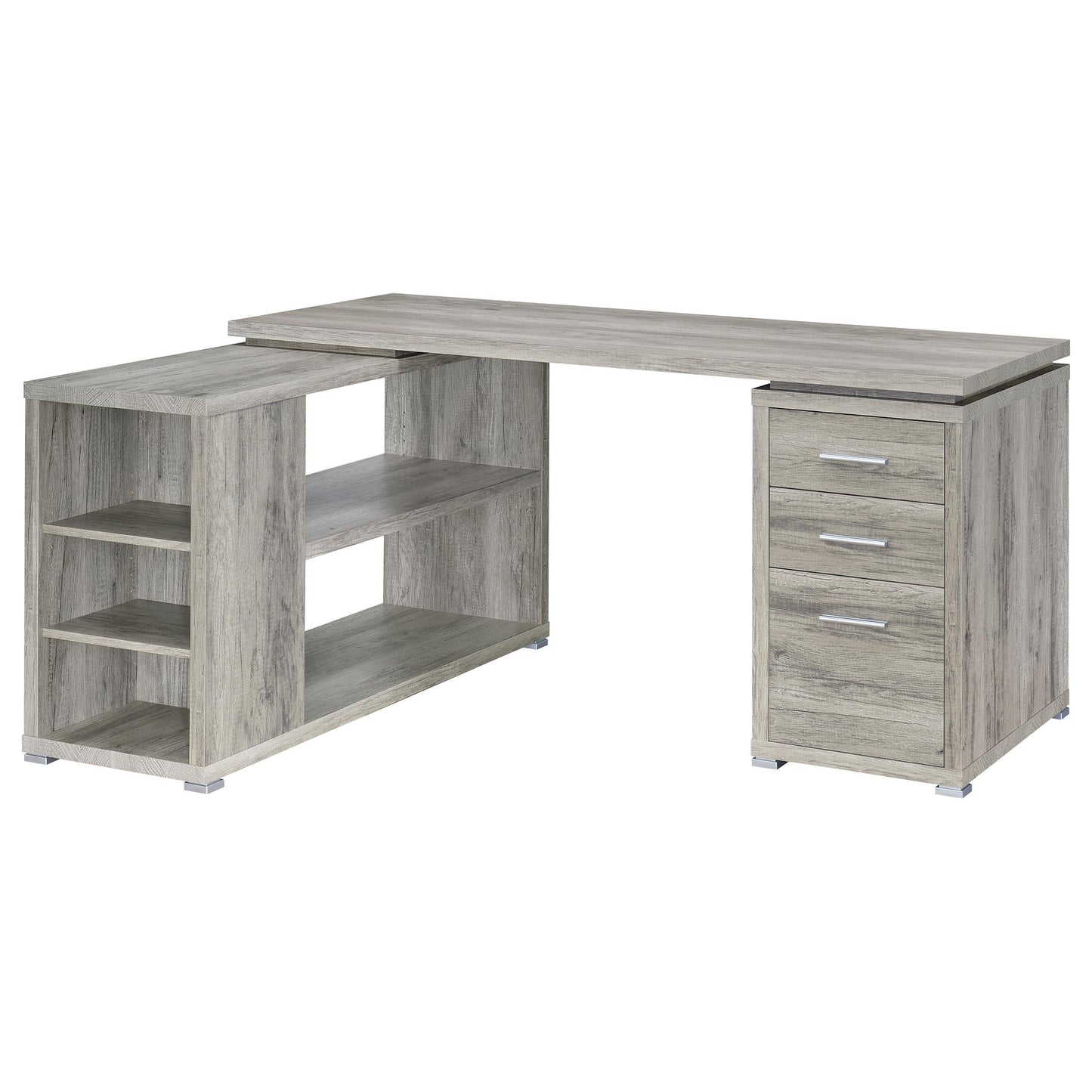 Yvette L-Shape Desk - Grey Driftwood