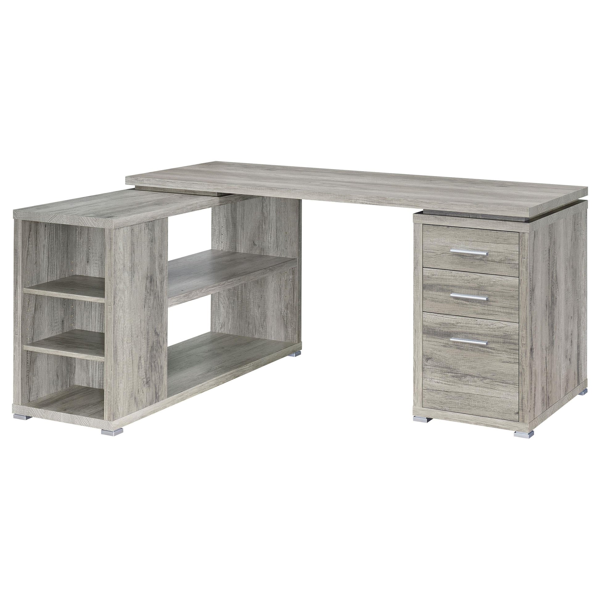 Yvette L-Shape Desk - Grey Driftwood