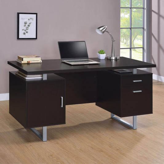 Lawtey Computer Desk in Cappuccino - Coaster Furniture