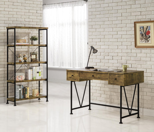 Analiese Desk 2-Piece Set in Rustic Nutmeg - Coaster Furniture