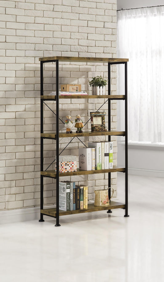 Analiese Bookshelf in Rustic Nutmeg - Coaster Furniture