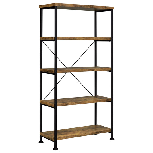 Analiese Bookshelf in Rustic Nutmeg - Coaster Furniture