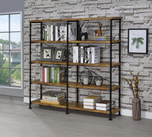 Analiese Bookshelf in Rustic Nutmeg - Coaster Furniture