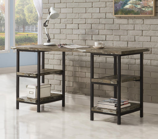 Kemper Writing Desk in Weathered Brown - Coaster Furniture