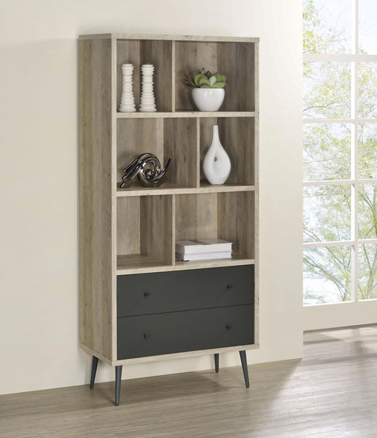 Maeve Bookcase in Distressed Pine - Coaster Furniture