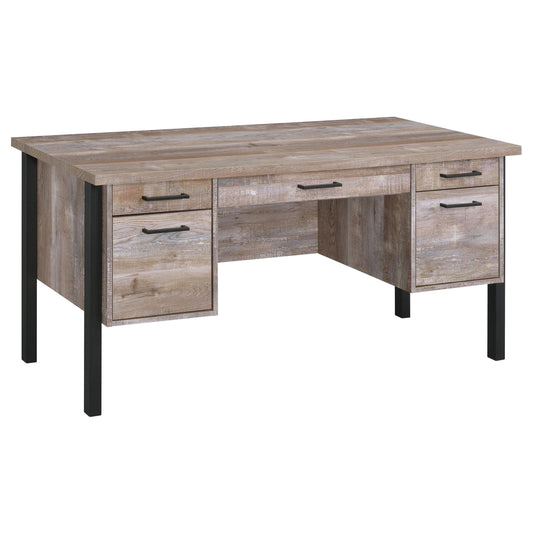 Samson Computer Desk in Weathered Oak - Coaster Furniture
