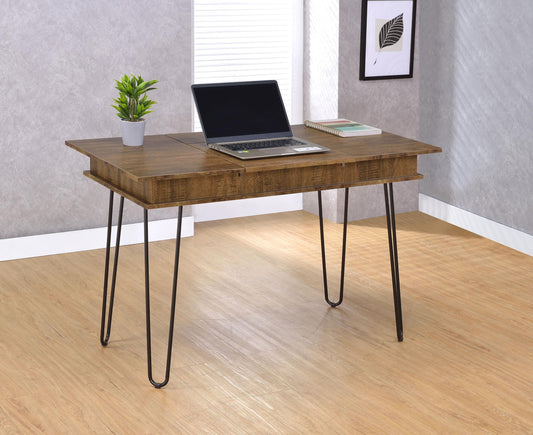 Sheeran Writing Desk in Rustic Amber - Coaster Furniture