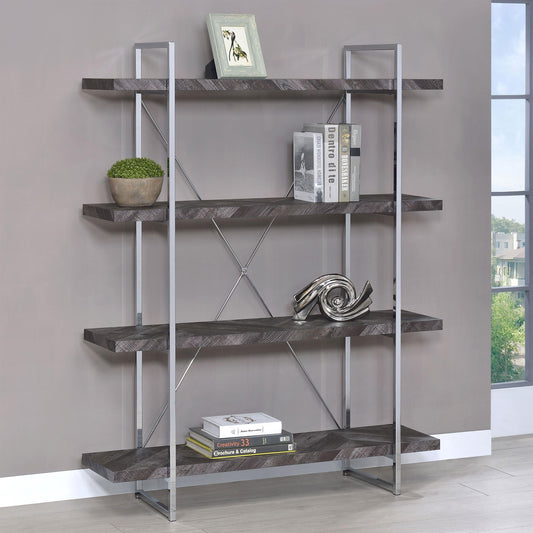 Grimma Bookcase in Rustic Grey - Coaster Furniture