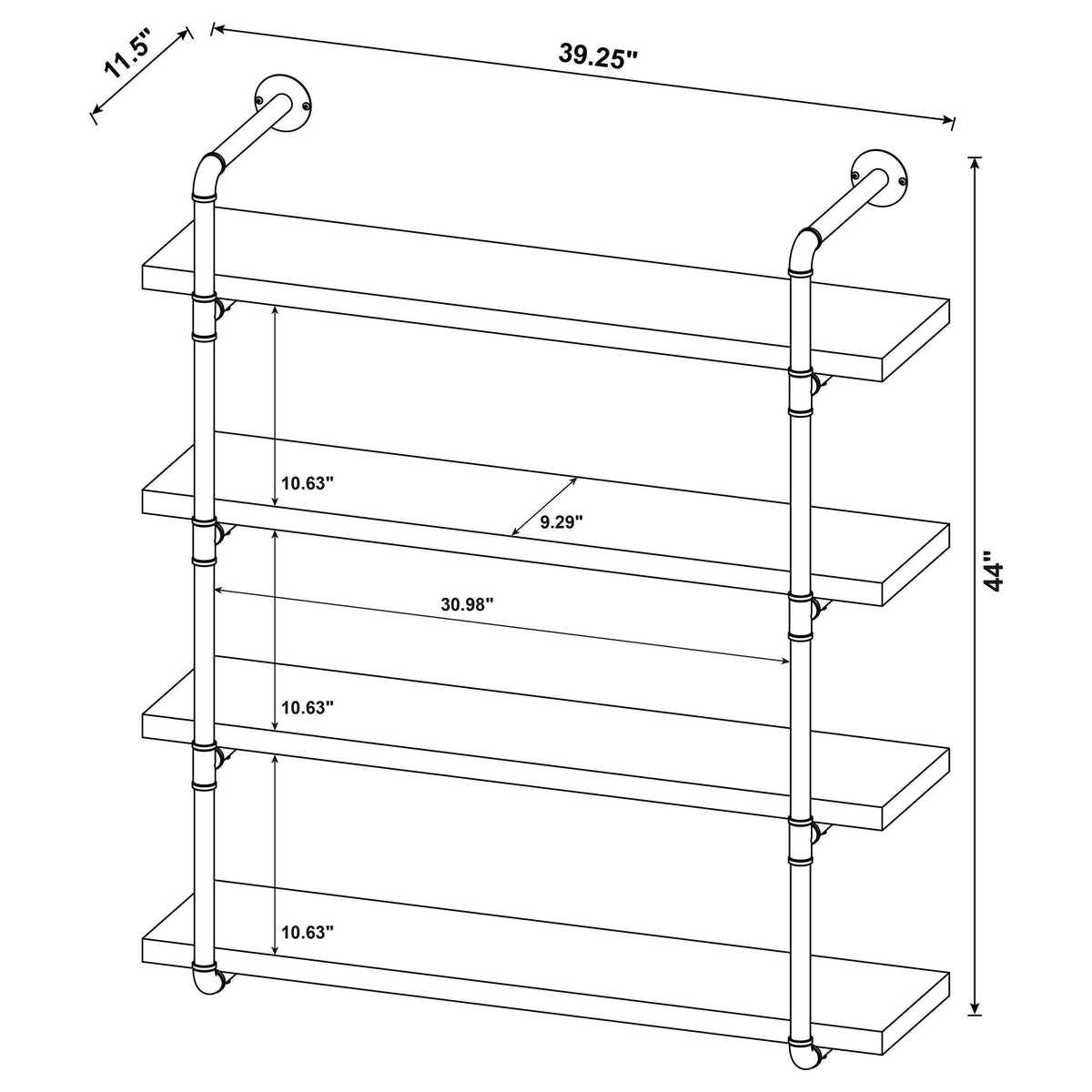 Elmcrest Wall Shelf in Rustic Oak - Coaster Furniture