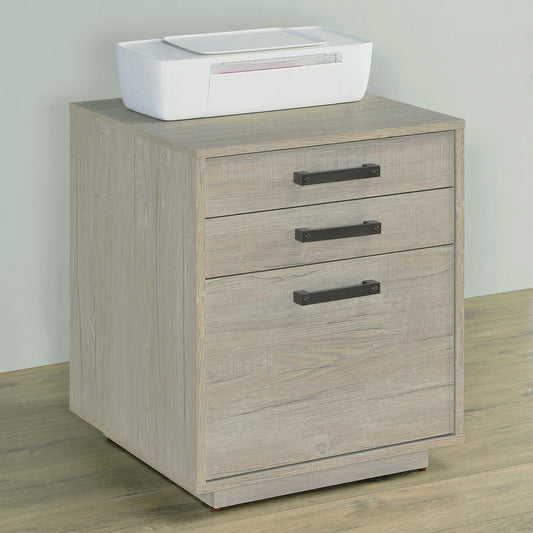 Loomis File Cabinet in White Washed Grey - Coaster Furniture